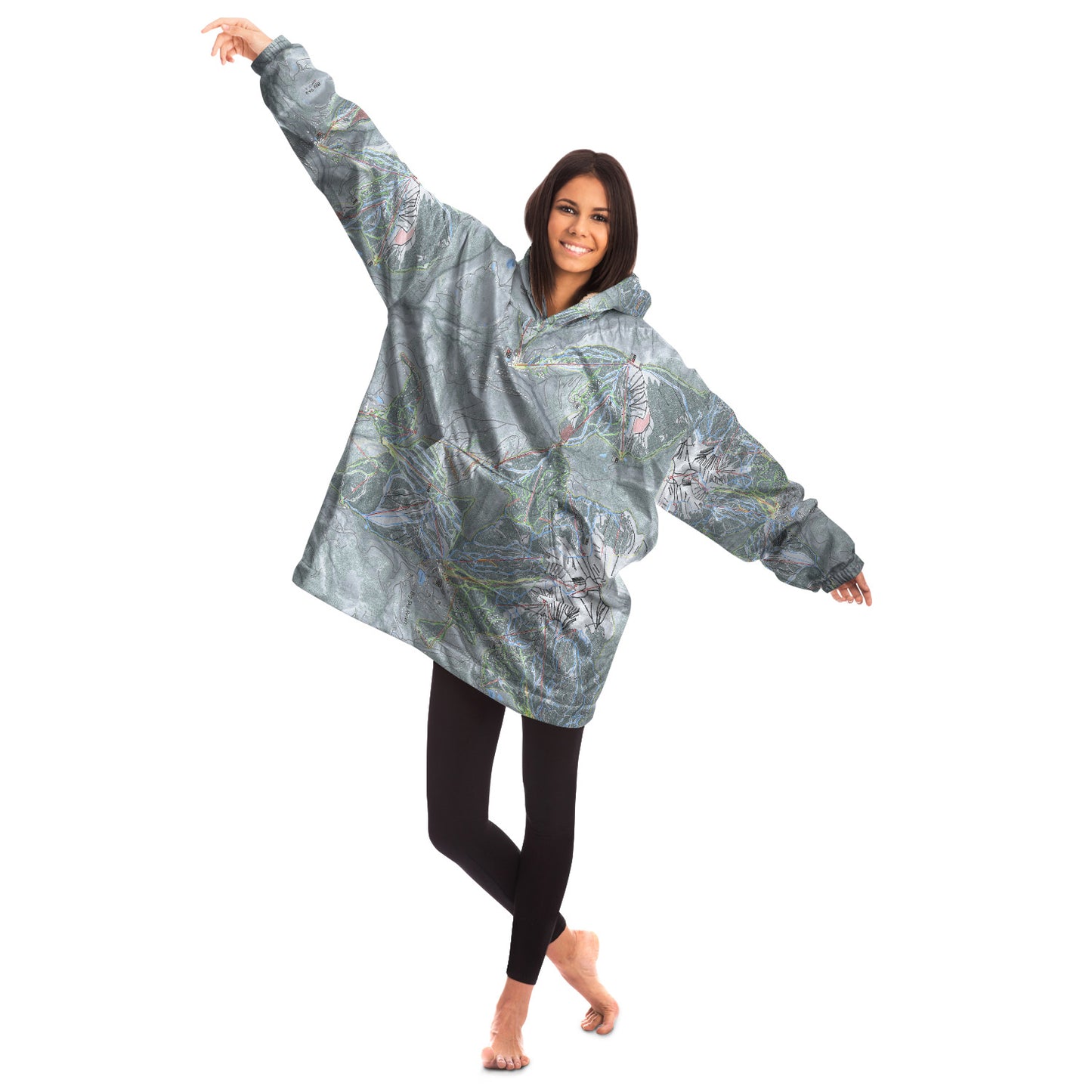 Big Sky Combo, Montana Ski Trail Map Snug Hoodie