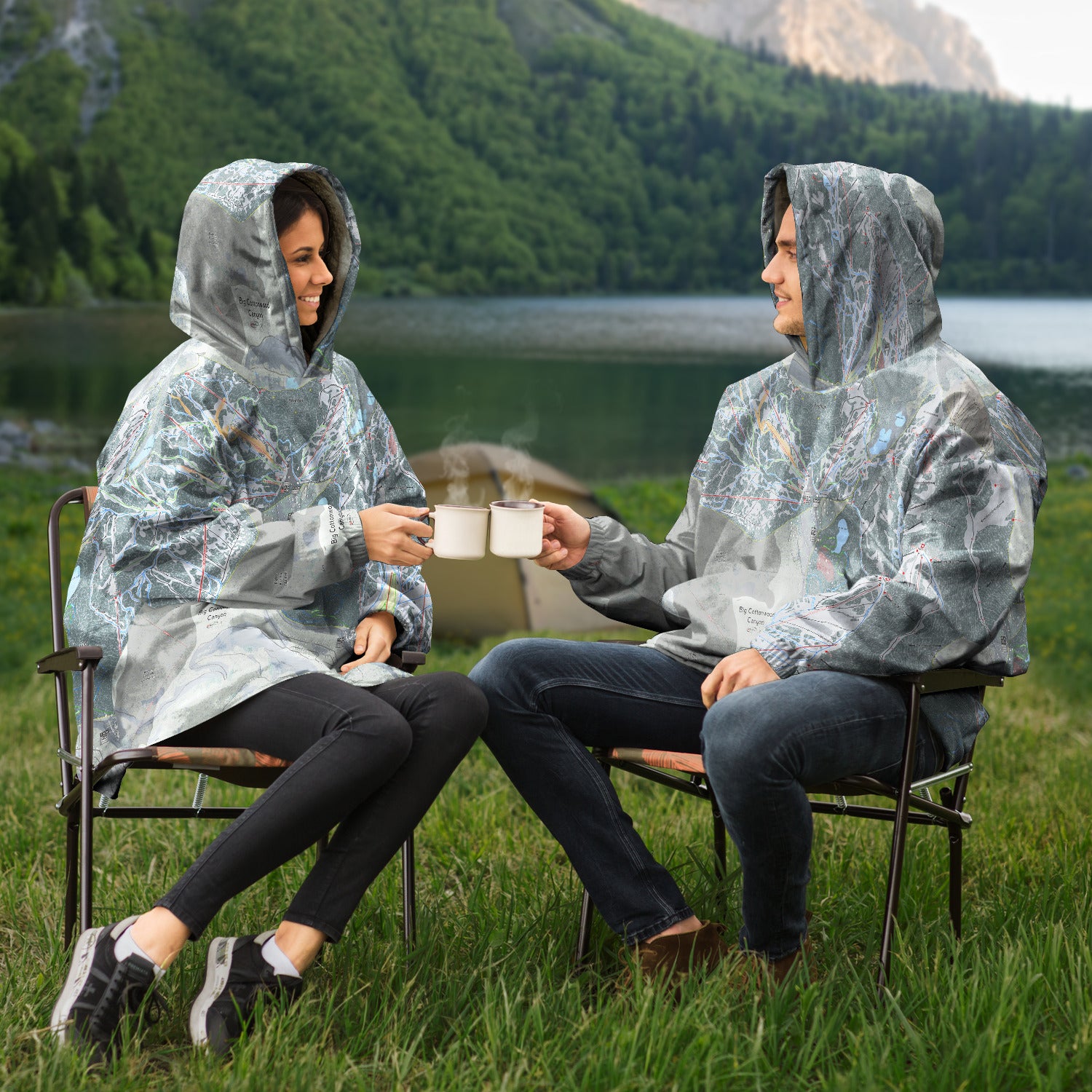 Big Cottonwood Canyon, Utah Ski Trail Map - Snug Hoodie - Powderaddicts