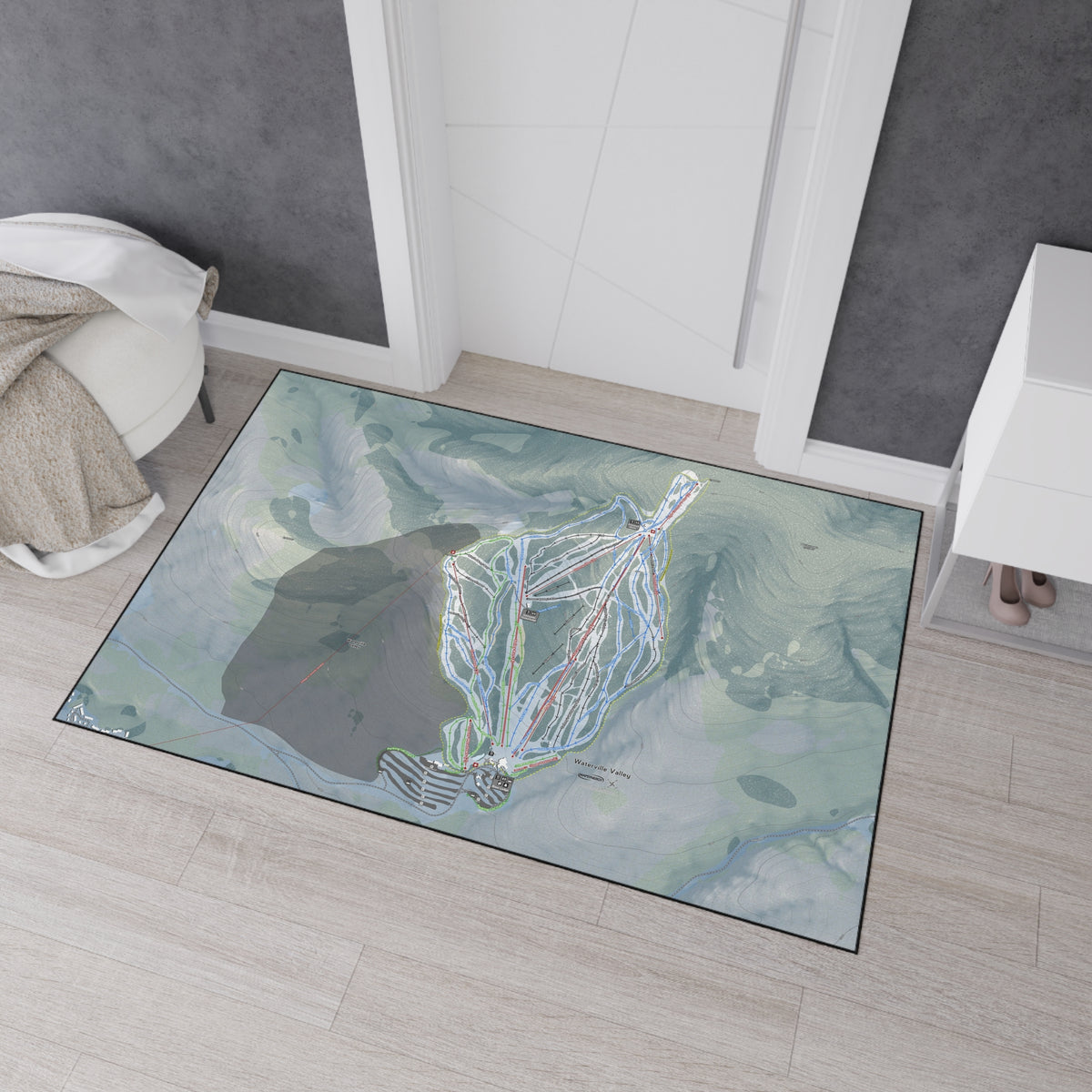 Waterville Valley, New Hampshire Ski Resort Map Heavy Duty Floor Mat
