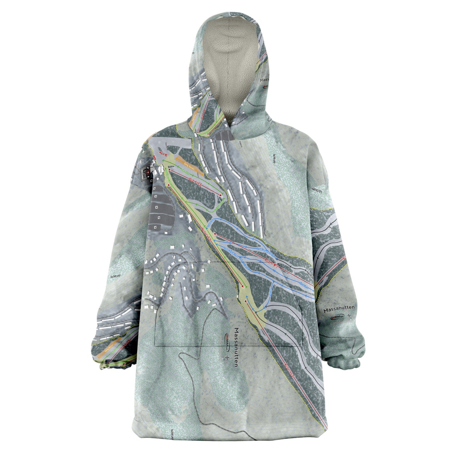 Massanutten, Virginia Ski Trail Map - Snug Hoodie