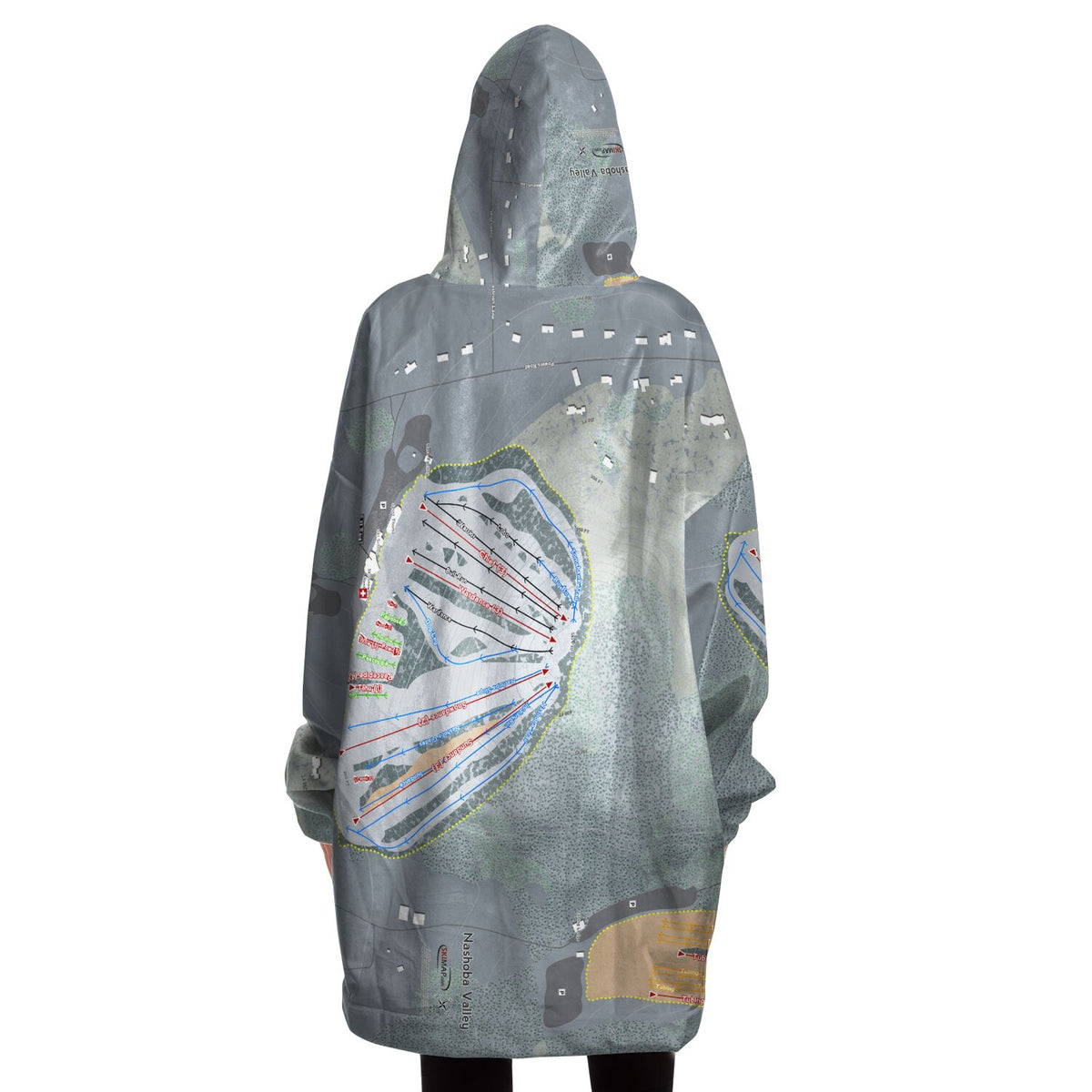 Nashoba Valley, Massachusetts Ski Trail Map Snug Hoodie