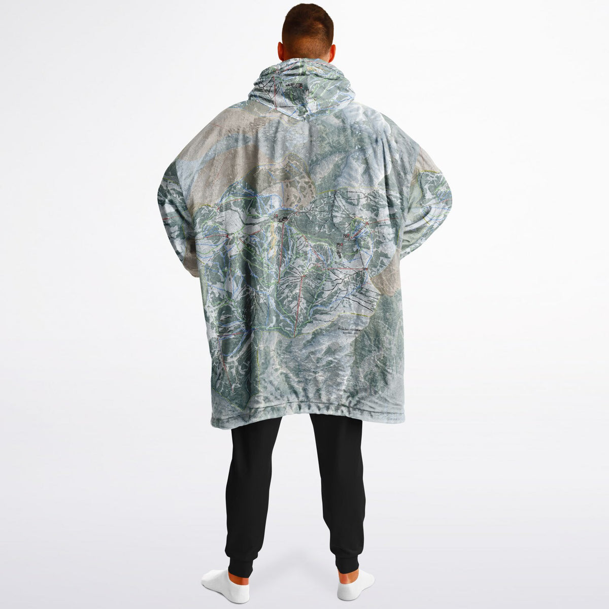 Powder Mountain, Utah Ski Resort Map Reversible Snug Hoodie