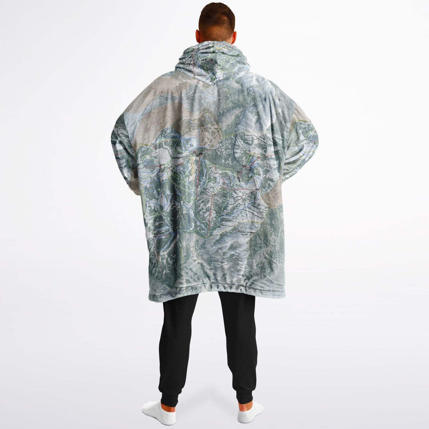 Powder Mountain, Utah Ski Resort Map Reversible Snug Hoodie