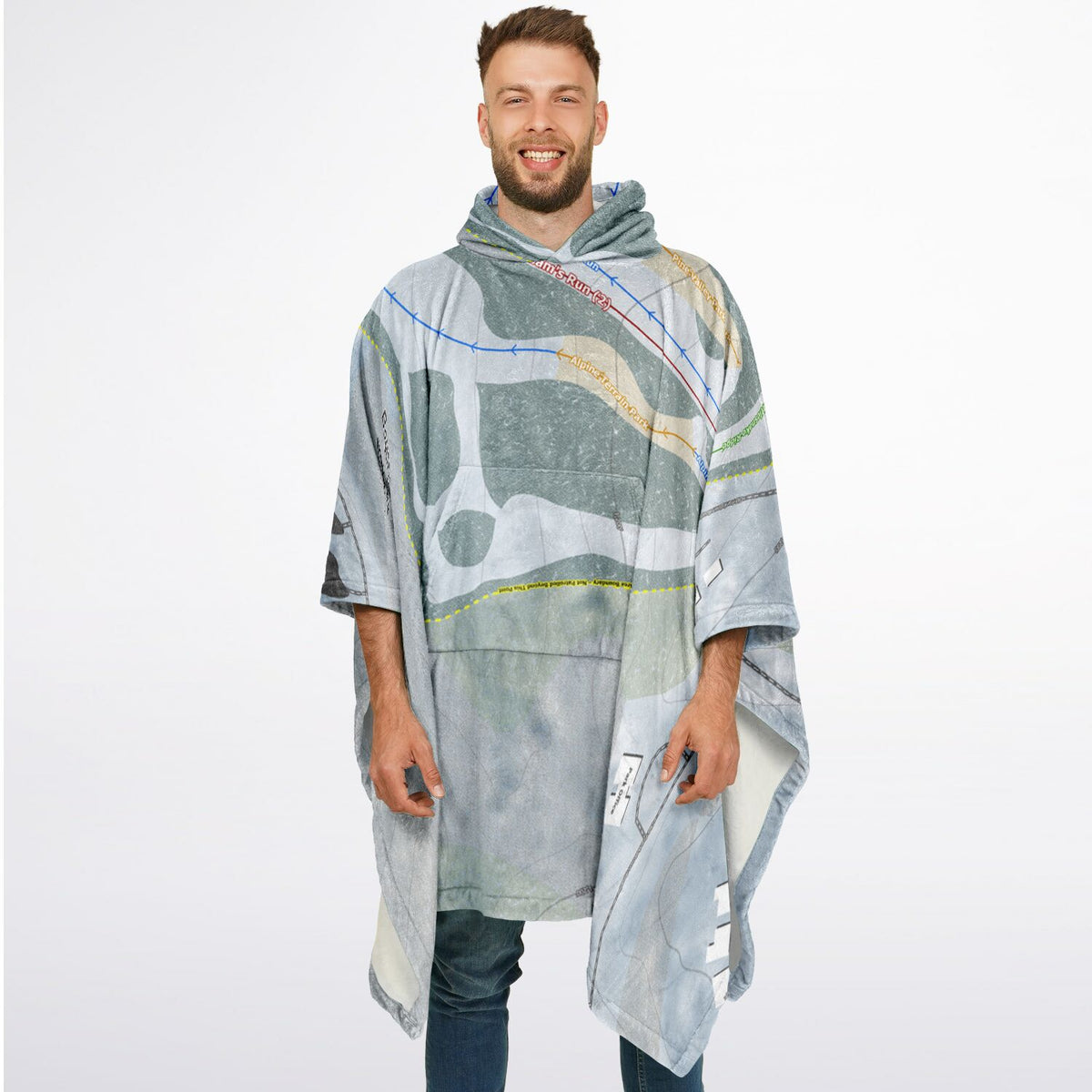 Boyce Park, Pennsylvania Ski Resort Map Flannel Blanket Poncho