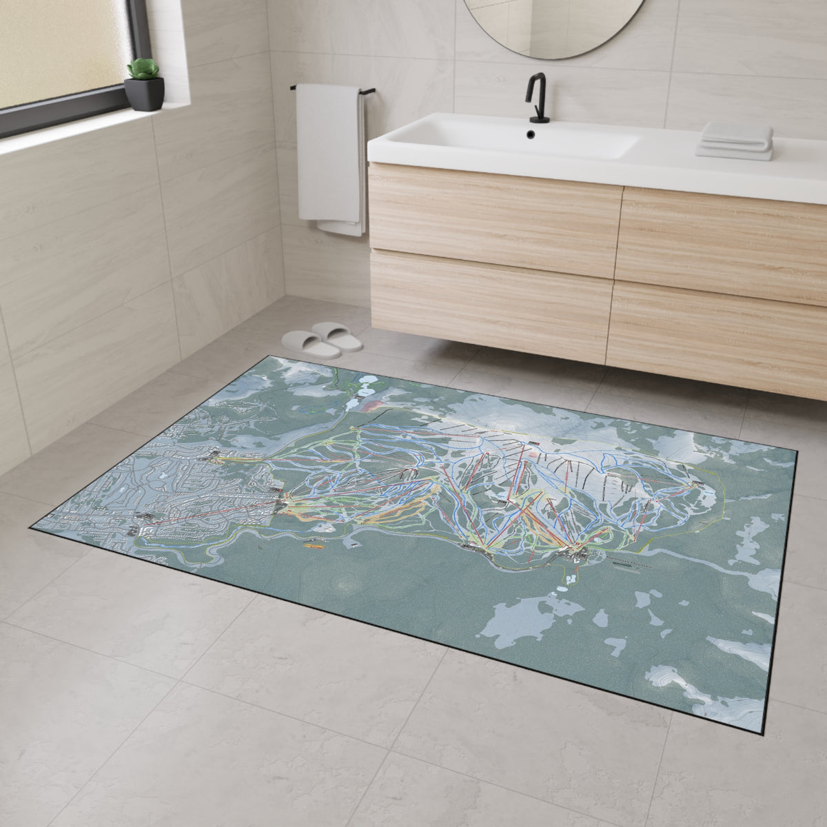 Mammoth Mountain, California Ski Resort Map Heavy Duty Floor Mat