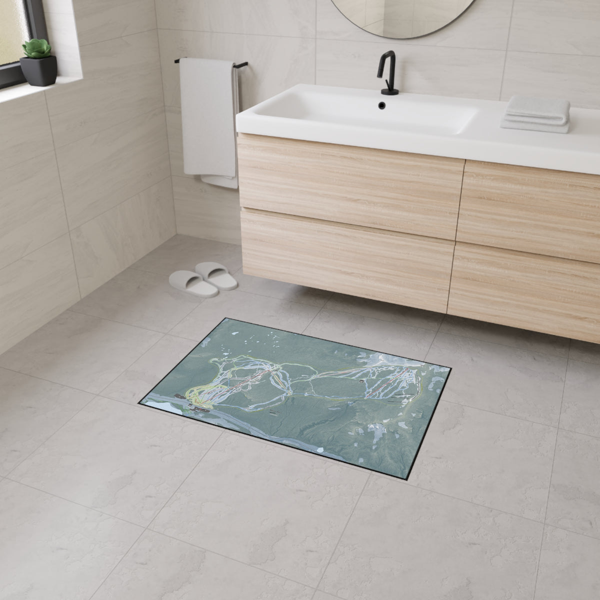White Pass, Washington Ski Resort Map Heavy Duty Floor Mat