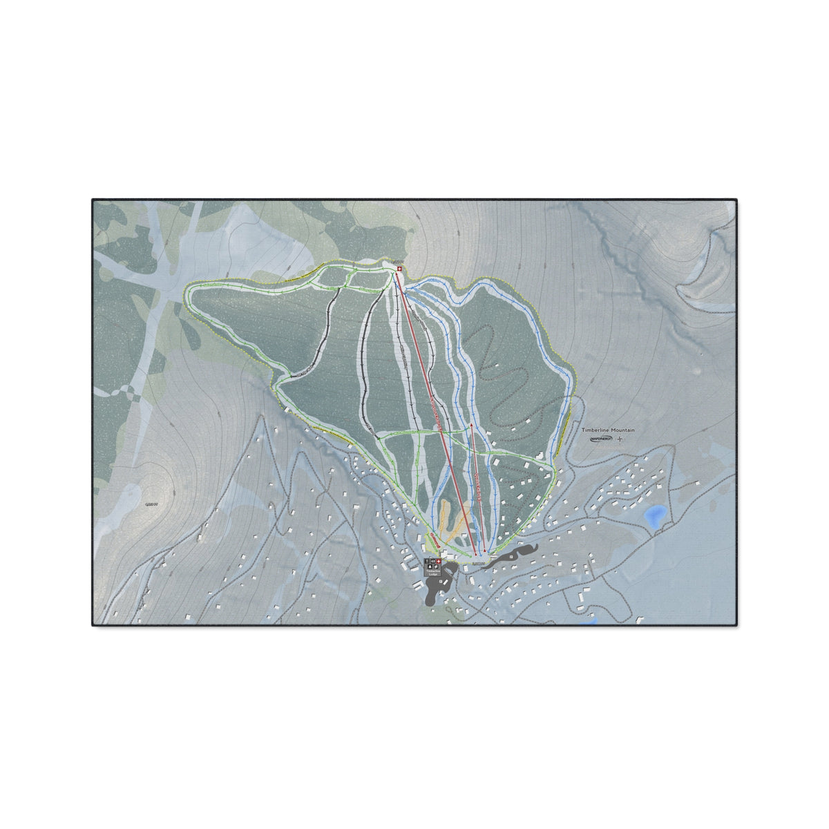 Timberline Mountain, West Virginia Ski Resort Map Heavy Duty Floor Mat
