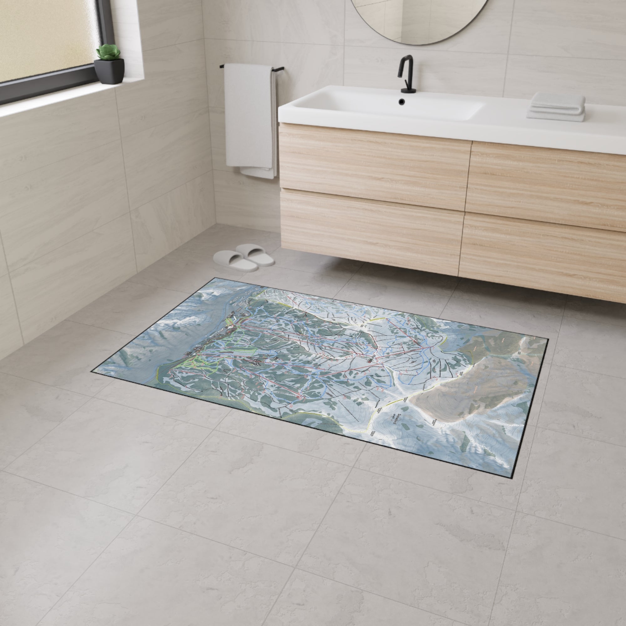 Snowbird, Utah Ski Resort Map Heavy Duty Floor Mat