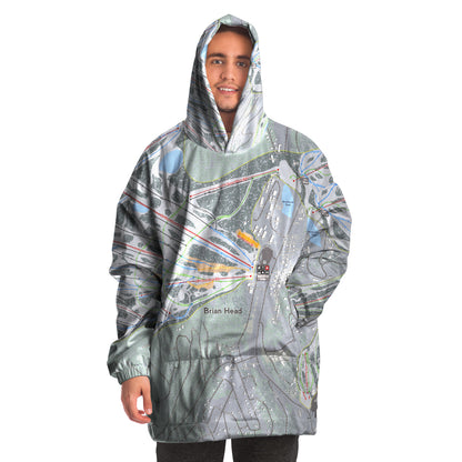 Brian Head, Utah Ski Trail Map - Snug Hoodie - Powderaddicts