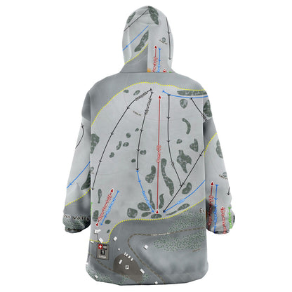 Echo Valley, Washington Ski Trail Map Snug Hoodie - Powderaddicts