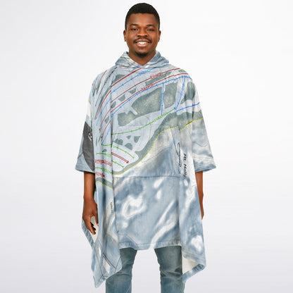 Mt Holly, Michigan Ski Resort Map Flannel Blanket Poncho