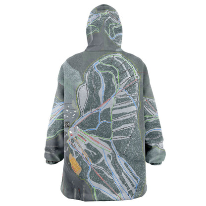 Sasquatch Mountain, British Columbia Ski Trail Map Snug Hoodie - Powderaddicts