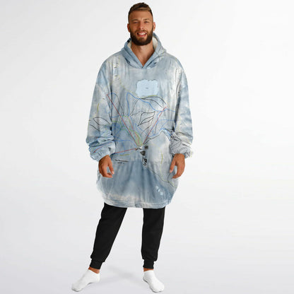 The Remarkables, New Zealand Ski Trail Map - Snug Hoodie - Powderaddicts