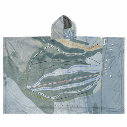 Snow Ridge, New York Ski Resort Map Flannel Blanket Poncho