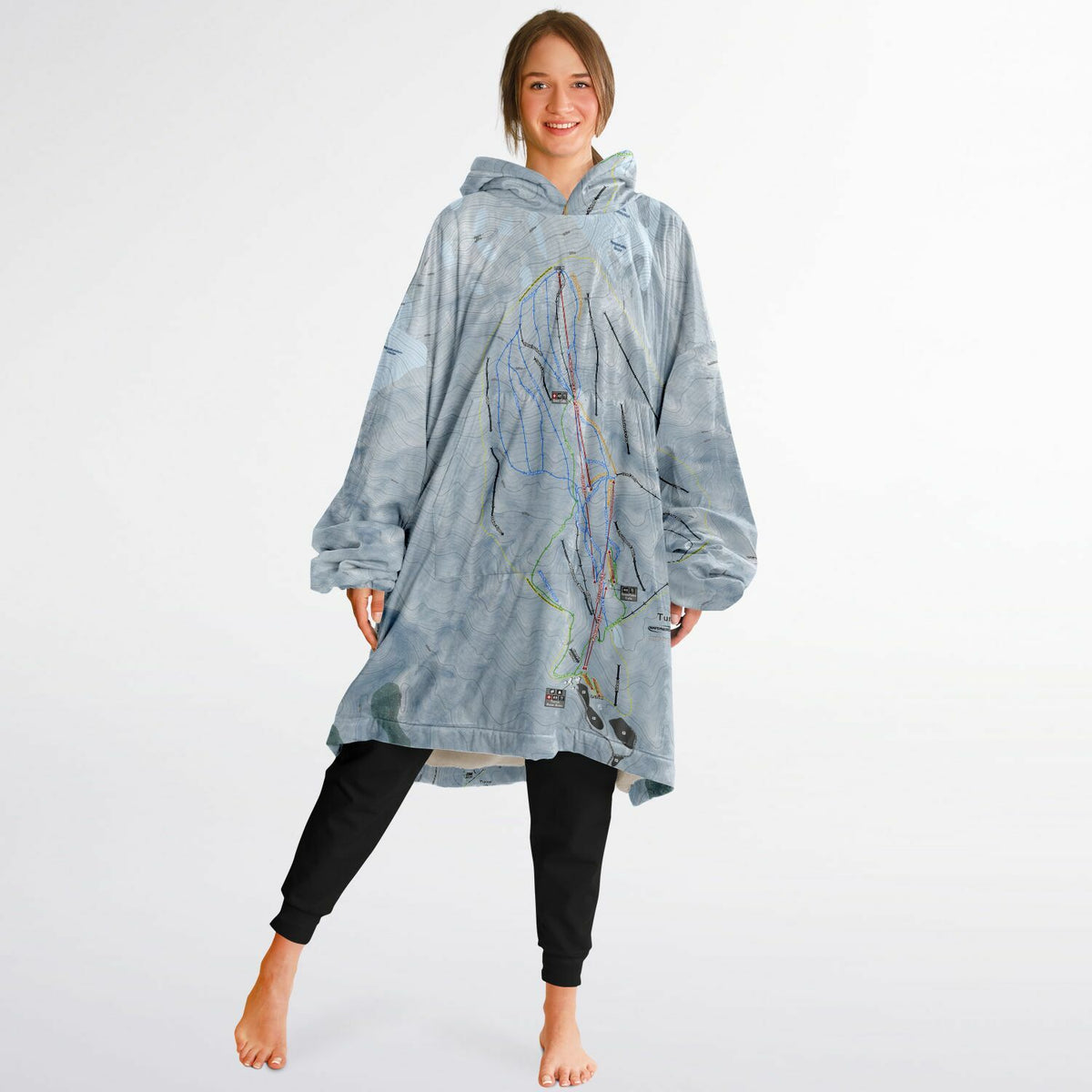 Turoa, New Zealand Ski Trail Map - Snug Hoodie