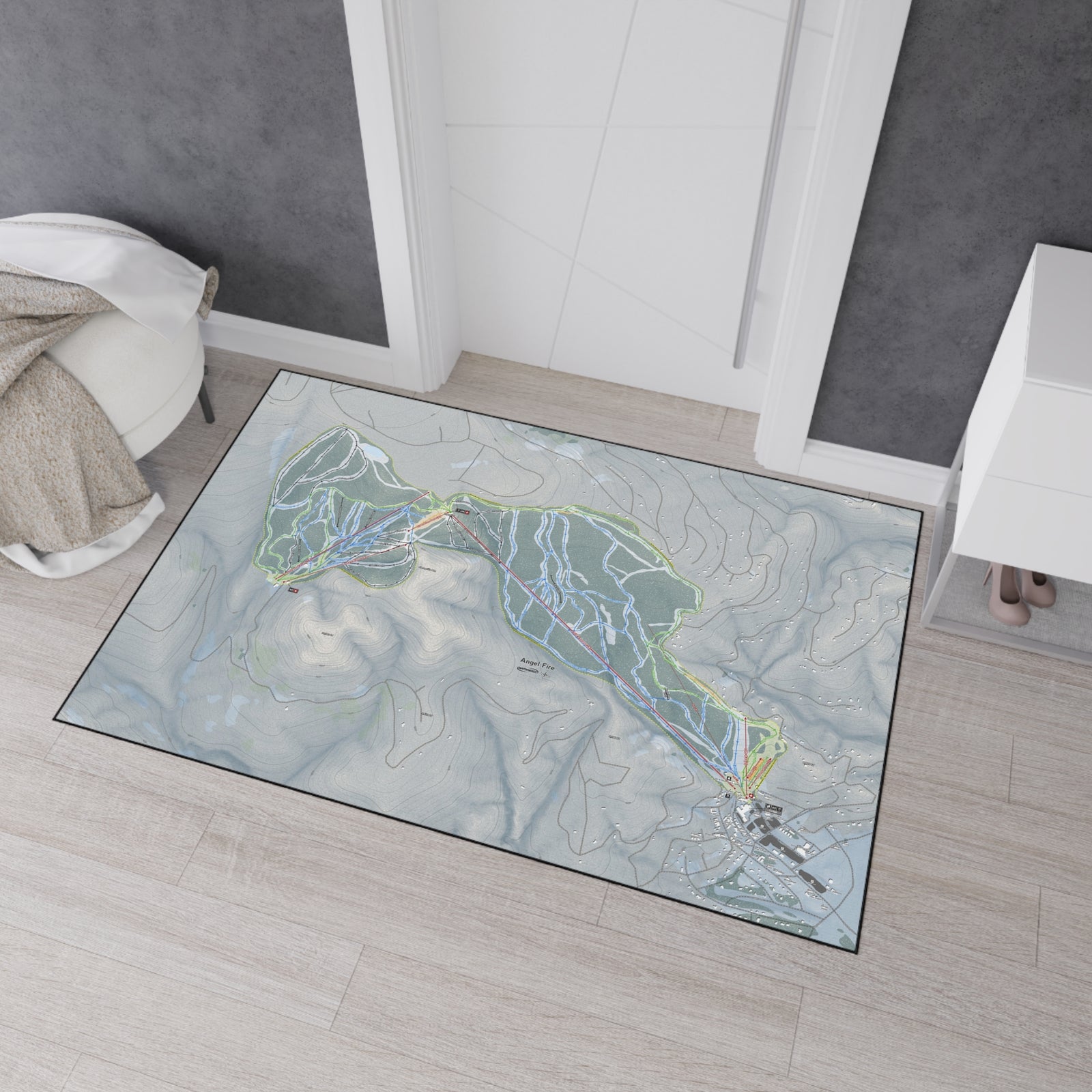 Angel Fire, New Mexico Ski Resort Map Heavy Duty Floor Mat