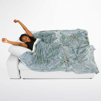 Deer Valley, Utah Ski Resort Map Flannel Blanket Poncho