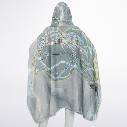 Red Lodge, Montana Ski Resort Map Flannel Blanket Poncho