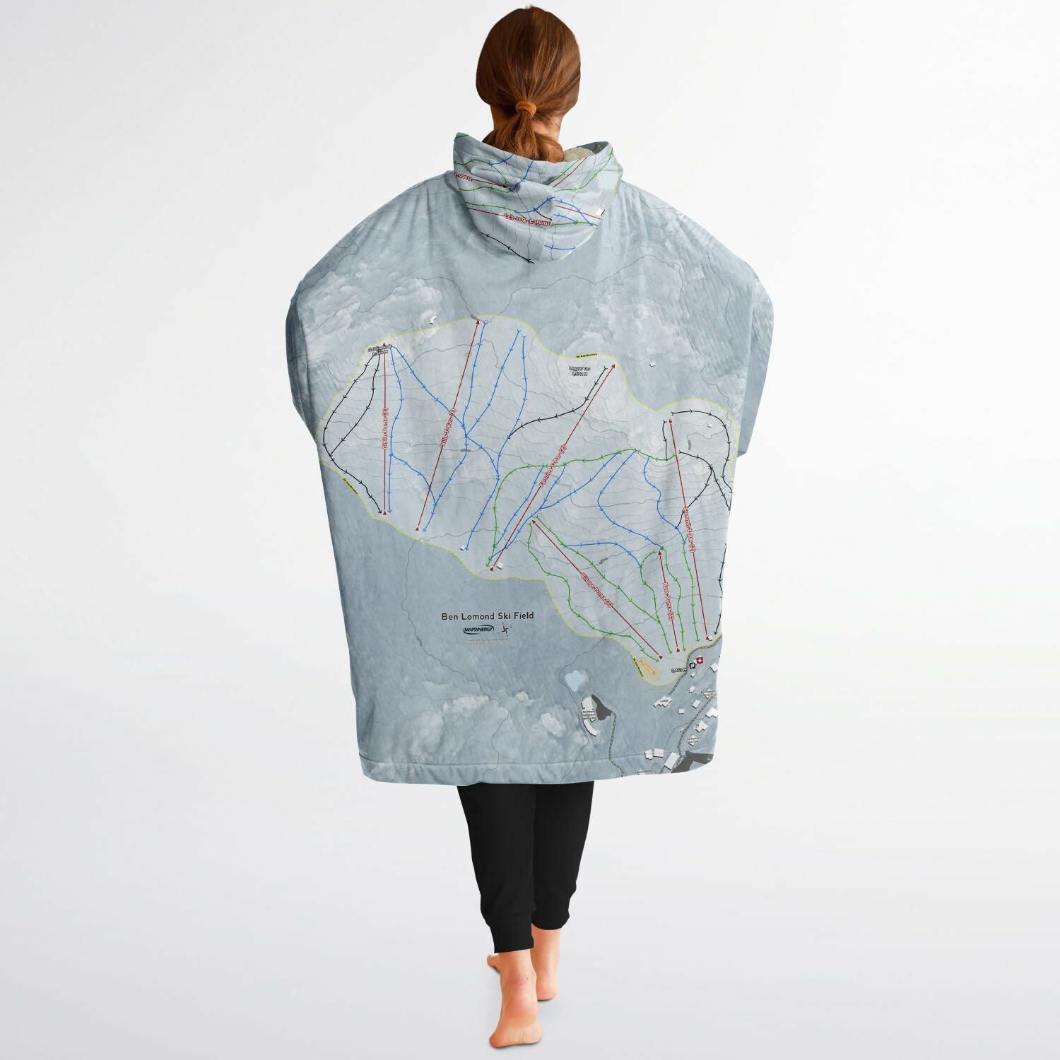 Ben Lomond Ski Resort, Australia Ski Trail Map - Snug Hoodie - Powderaddicts