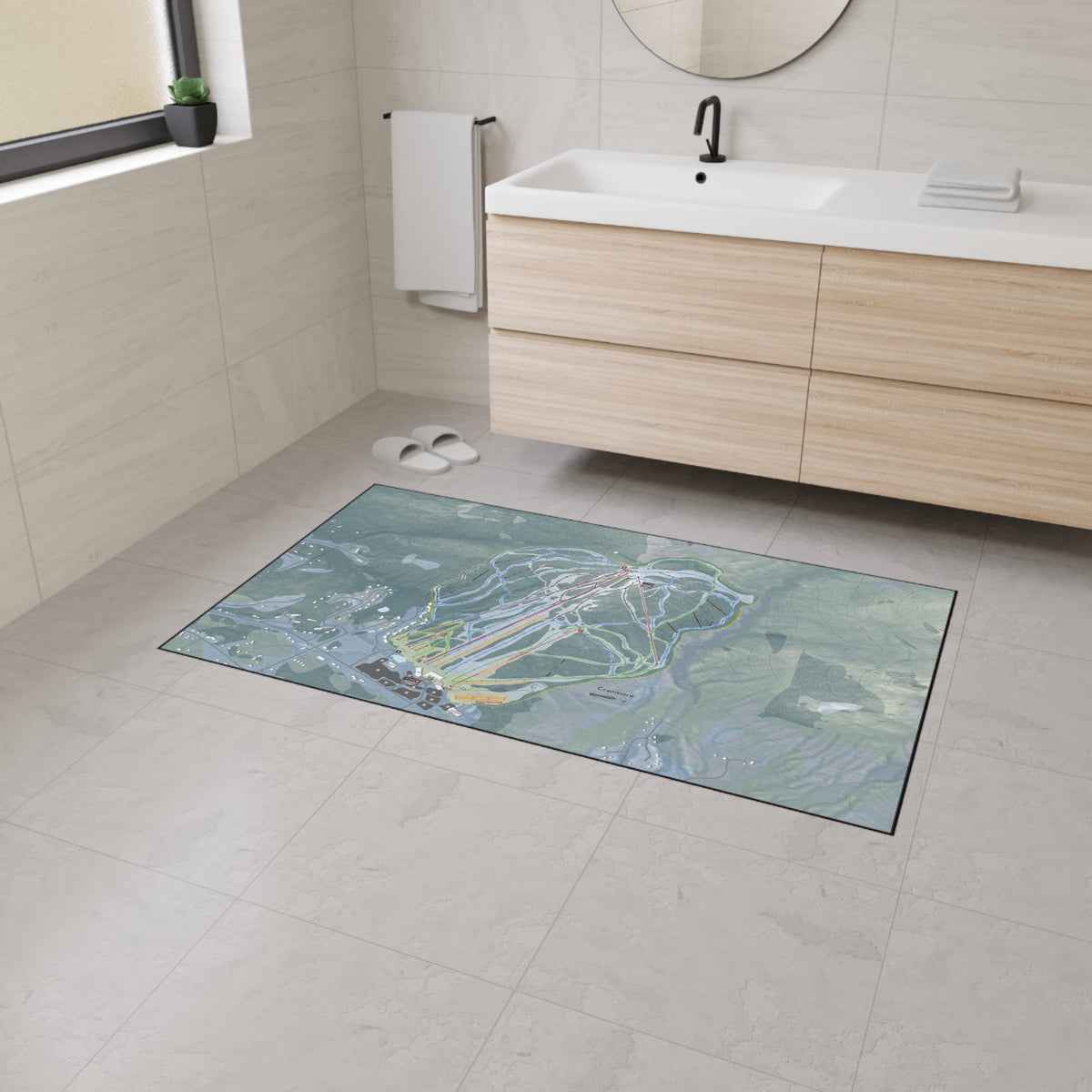 Cranmore Mountain, New Hampshire Ski Resort Map Heavy Duty Floor Mat