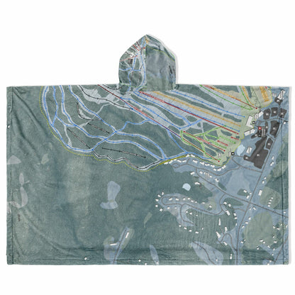 Cranmore Mountain, New Hampshire Ski Resort Map Flannel Blanket Poncho