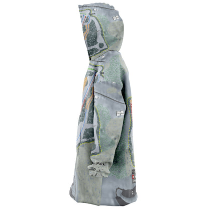 Boyce Park, Pennsylvania Ski Trail Map Snug Hoodie - Powderaddicts