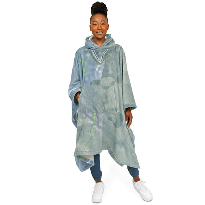 Proctor, New Hampshire Ski Resort Map Flannel Blanket Poncho
