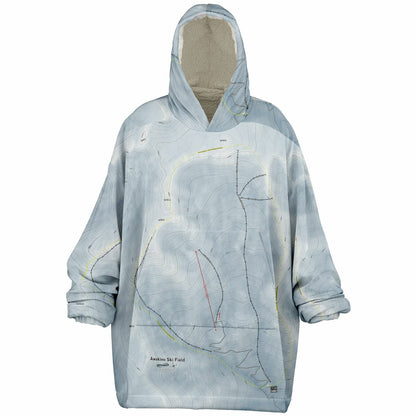 Awakino Ski Field, New Zealand Ski Trail Map - Snug Hoodie - Powderaddicts