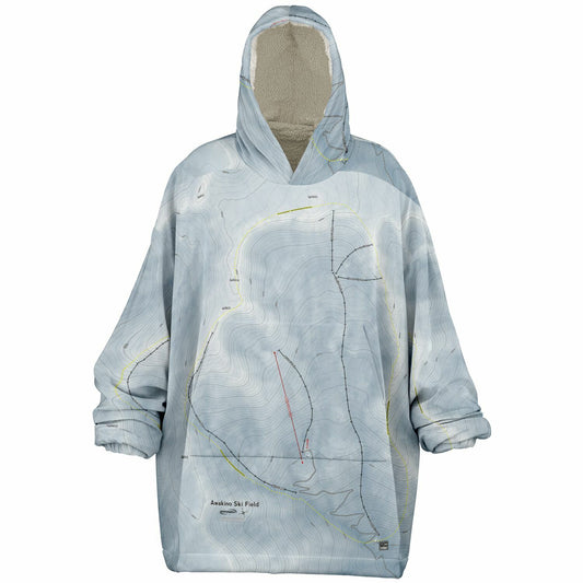 Awakino Ski Field, New Zealand Ski Trail Map - Snug Hoodie - Powderaddicts