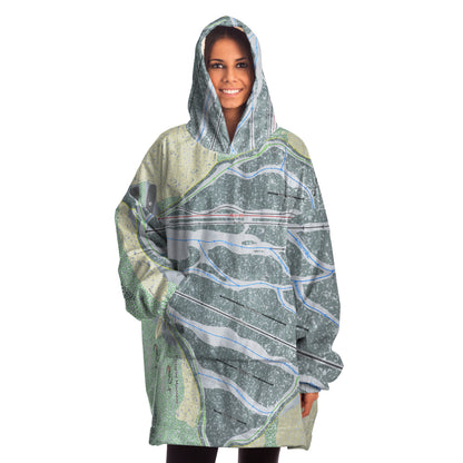Porcupine Mountains, Michigan Ski Trail Map Snug Hoodie - Powderaddicts