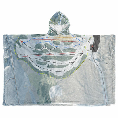 Norway Mountain, Michigan Ski Resort Map Flannel Blanket Poncho
