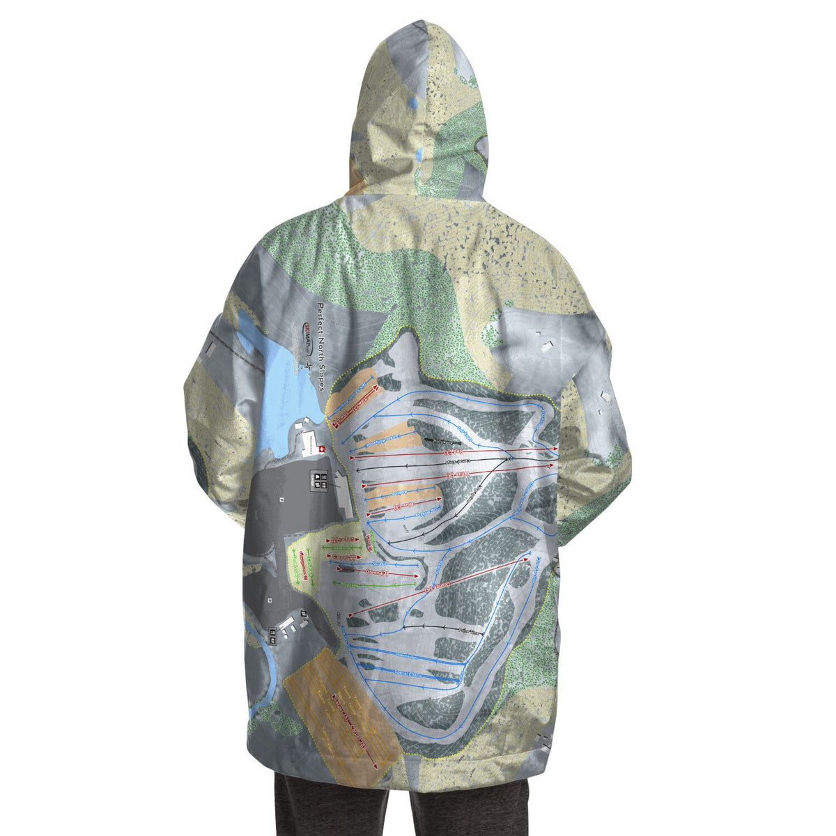 Perfect North Slopes, Indiana Ski Trail Map - Snug Hoodie