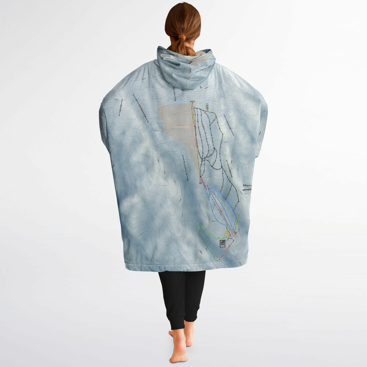 Manganui, New Zealand Ski Trail Map - Snug Hoodie