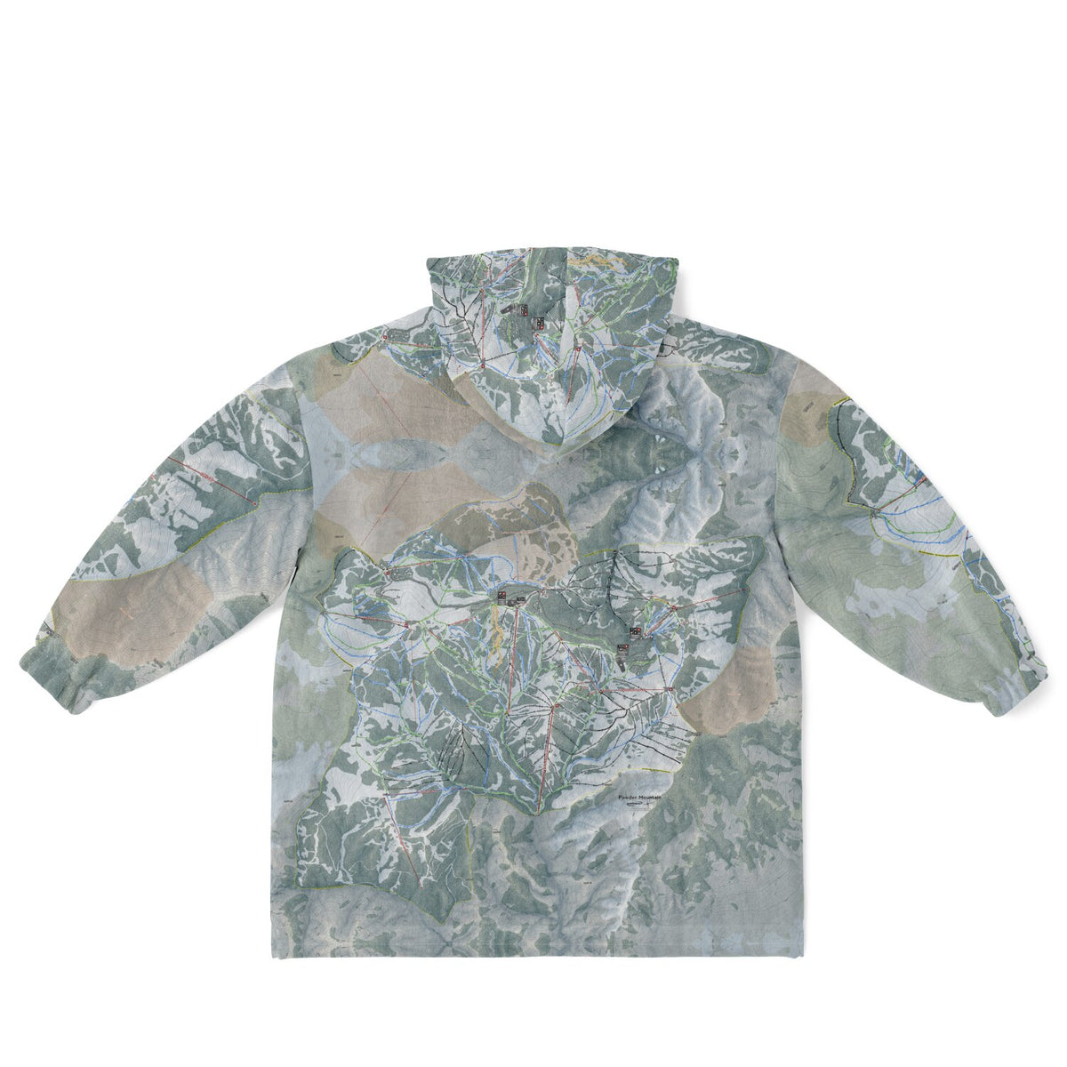 Powder Mountain, Utah Ski Resort Map Youth Reversible Snug Hoodie