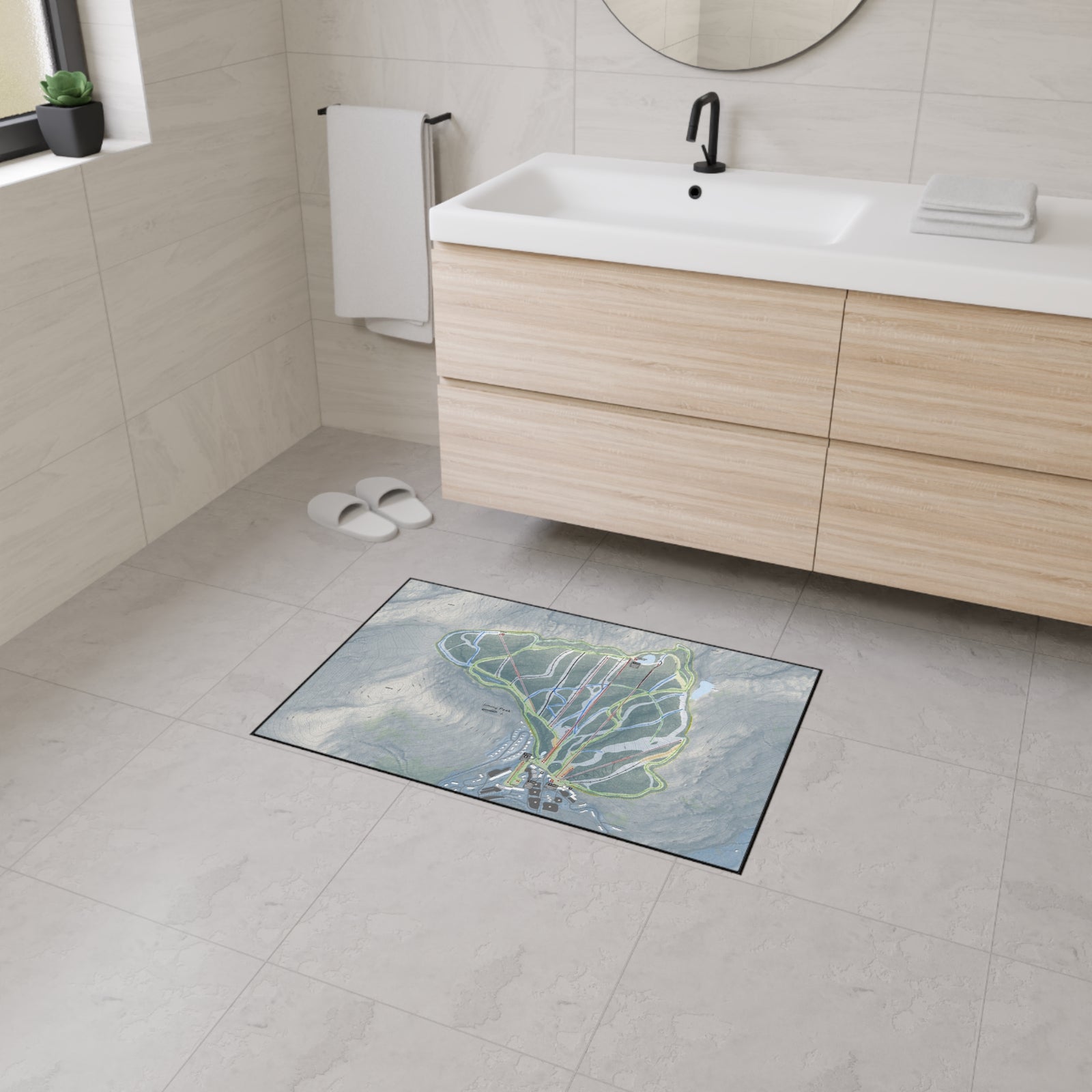 Jiminy Peak, Massachusetts Ski Resort Map Heavy Duty Floor Mat