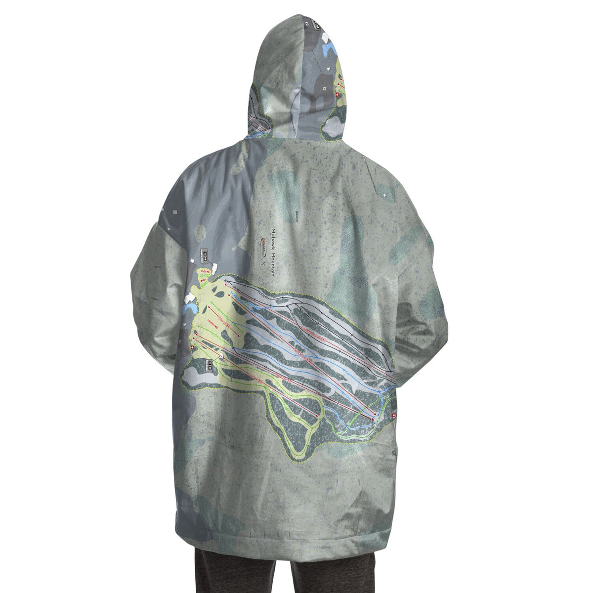 Mohawk Mountain, Connecticut Ski Trail Map - Snug Hoodie