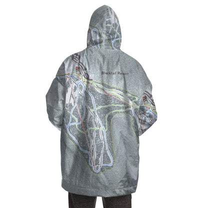 Blacktail, Montana Ski Trail Map - Snug Hoodie - Powderaddicts