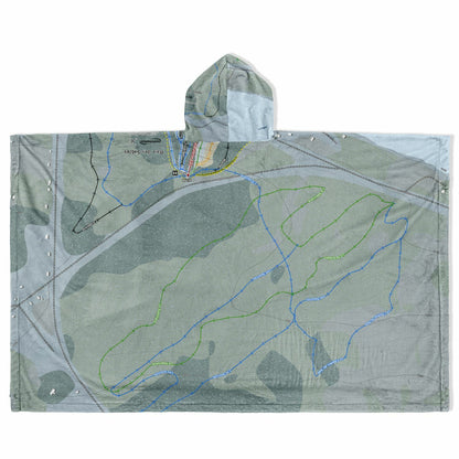 Baiedes Sables, Quebec Ski Resort Map Flannel Blanket Poncho