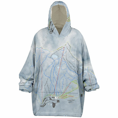 Coronet Peak, New Zealand Ski Trail Map - Snug Hoodie - Powderaddicts