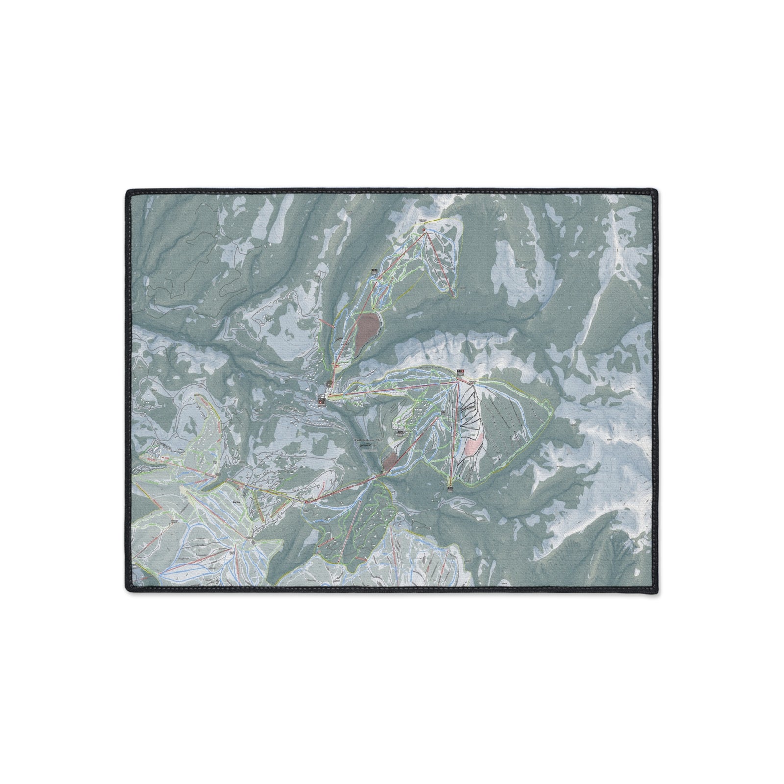 Yellowstone Club, Montana Ski Resort Map Heavy Duty Floor Mat