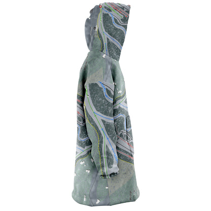 Otis Ridge, Massachusetts Ski Trail Map Snug Hoodie
