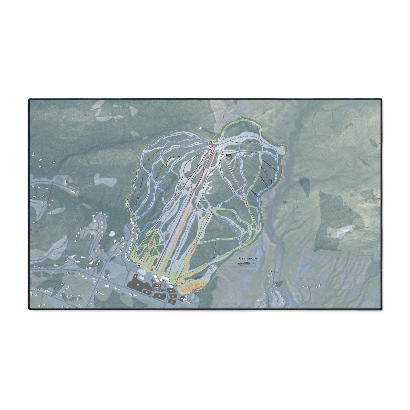 Cranmore Mountain, New Hampshire Ski Resort Map Heavy Duty Floor Mat