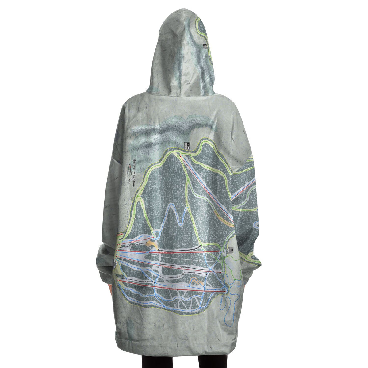 Bristol Mountain, New York Ski Trail Map - Snug Hoodie
