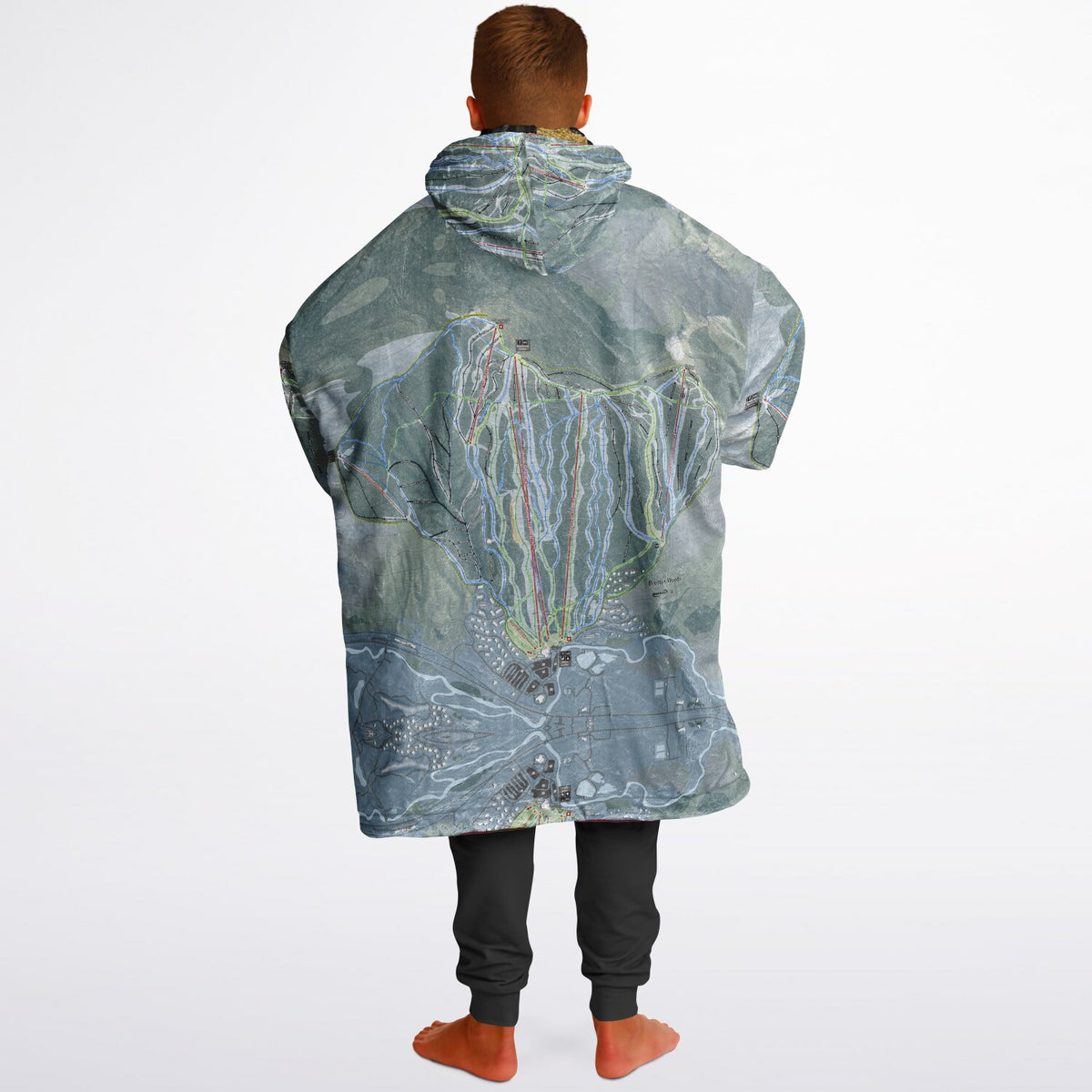 Bretton Woods, New Hampshire Ski Resort Map Reversible Snug Hoodie