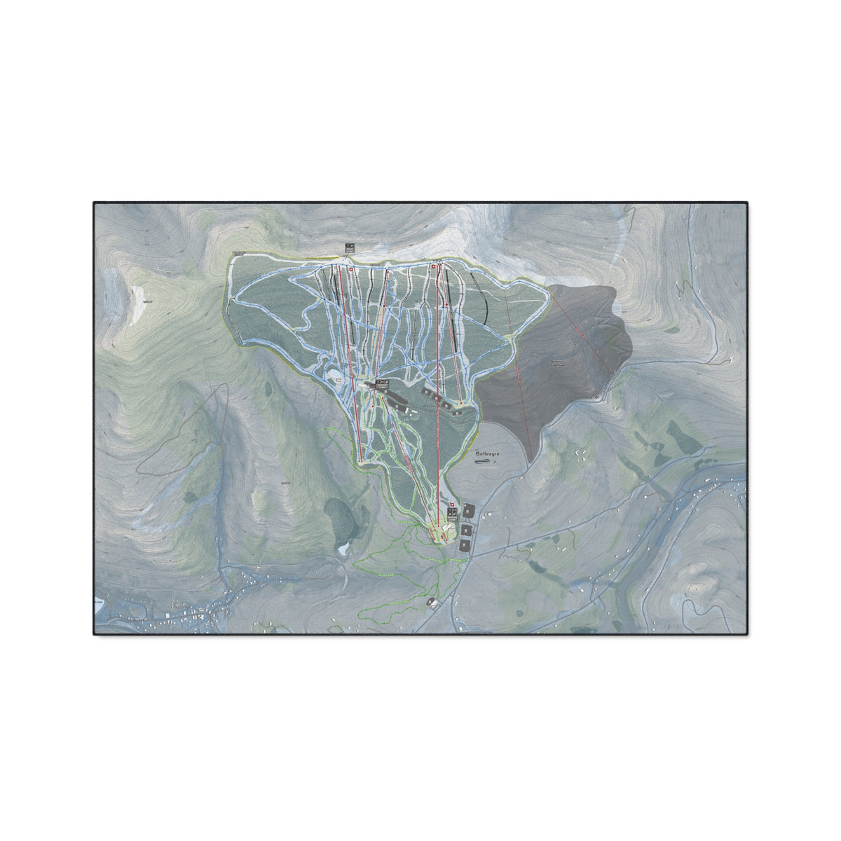 Belleayre, New York Ski Resort Map Heavy Duty Floor Mat