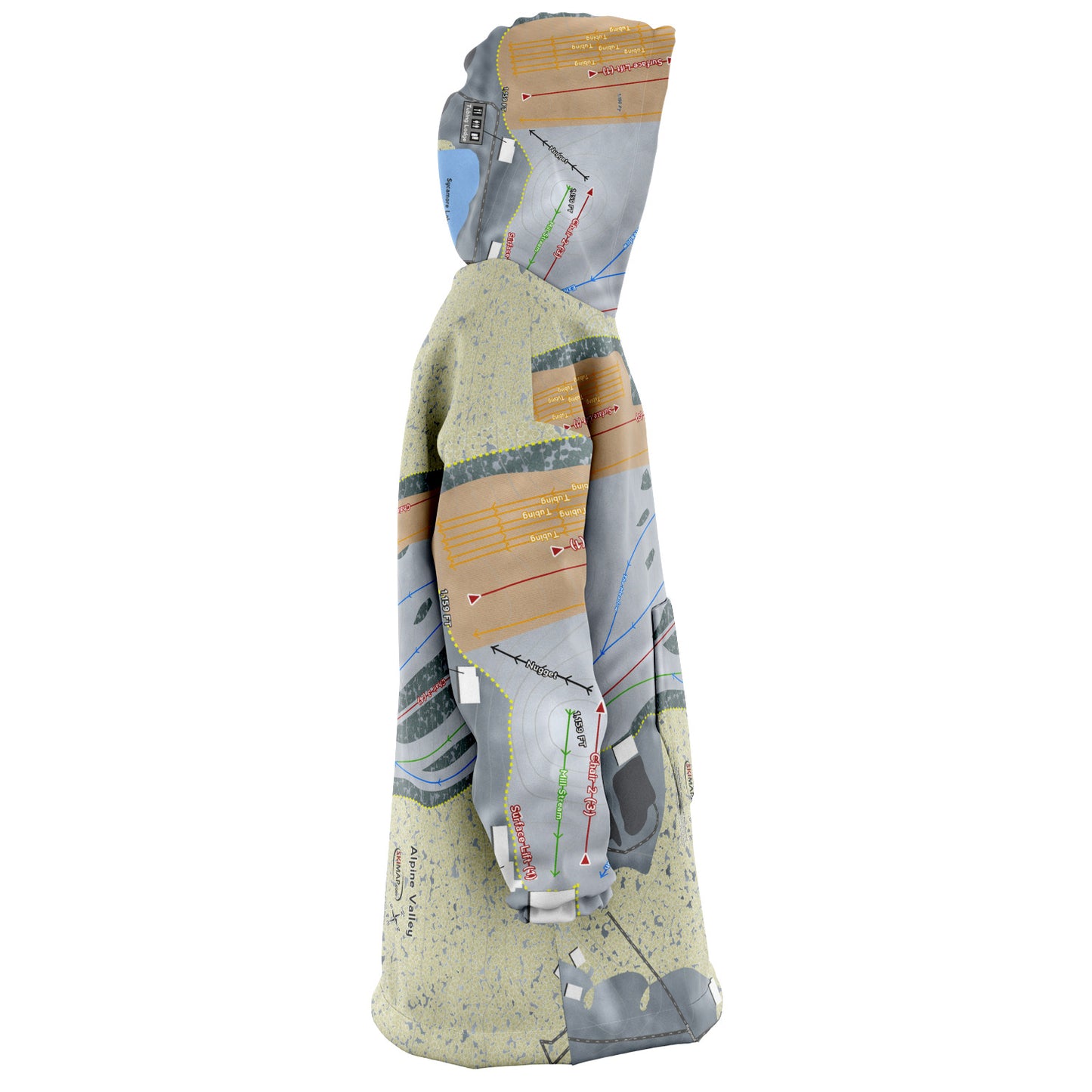 Alpine Valley, Ohio Ski Trail Map - Snug Hoodie