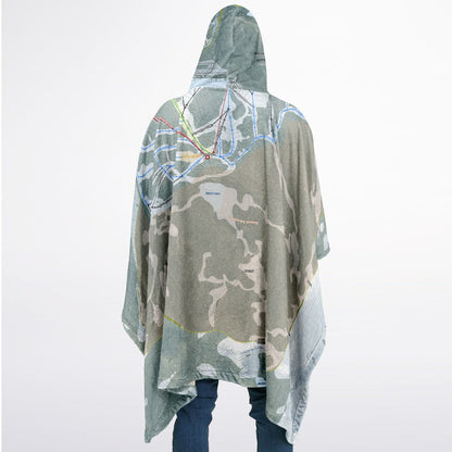 Homewood, California Ski Resort Map Flannel Blanket Poncho
