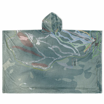 Murray Ridge, British Columbia Ski Resort Map Flannel Blanket Poncho