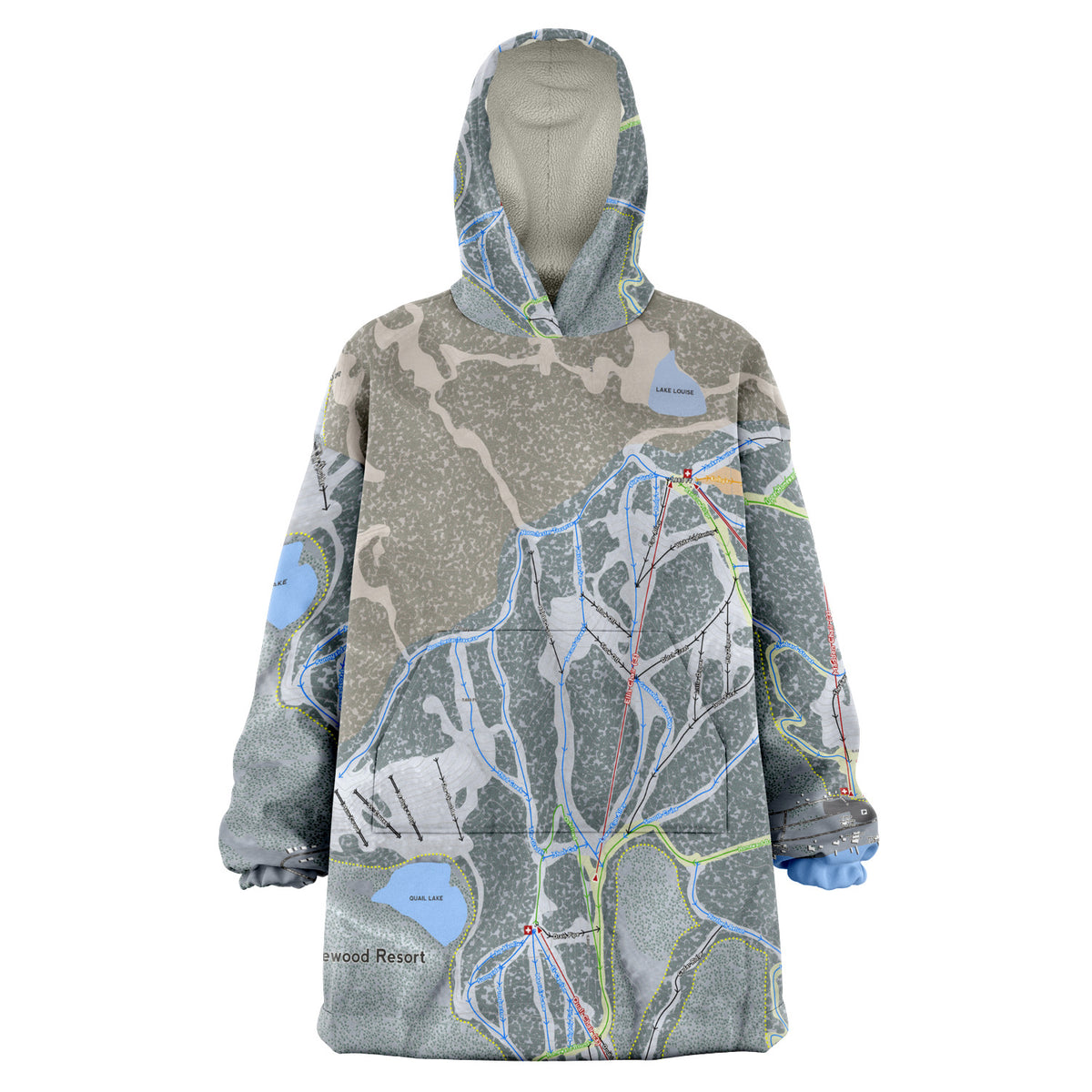 Homewood Resort, California Ski Trail Map - Snug Hoodie