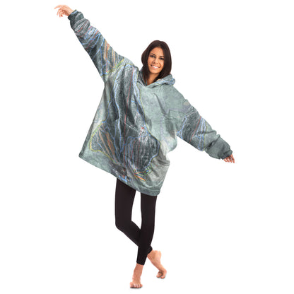 Gunstock Mountain, New Hampshire Ski Trail Map - Snug Hoodie - Powderaddicts